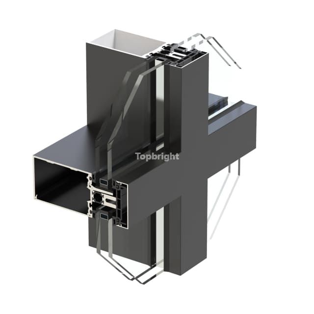 Fassadenbreite 65 mm, thermisch getrenntes Pfosten-/Riegel-Vorhangfassadensystem TB 65FCW