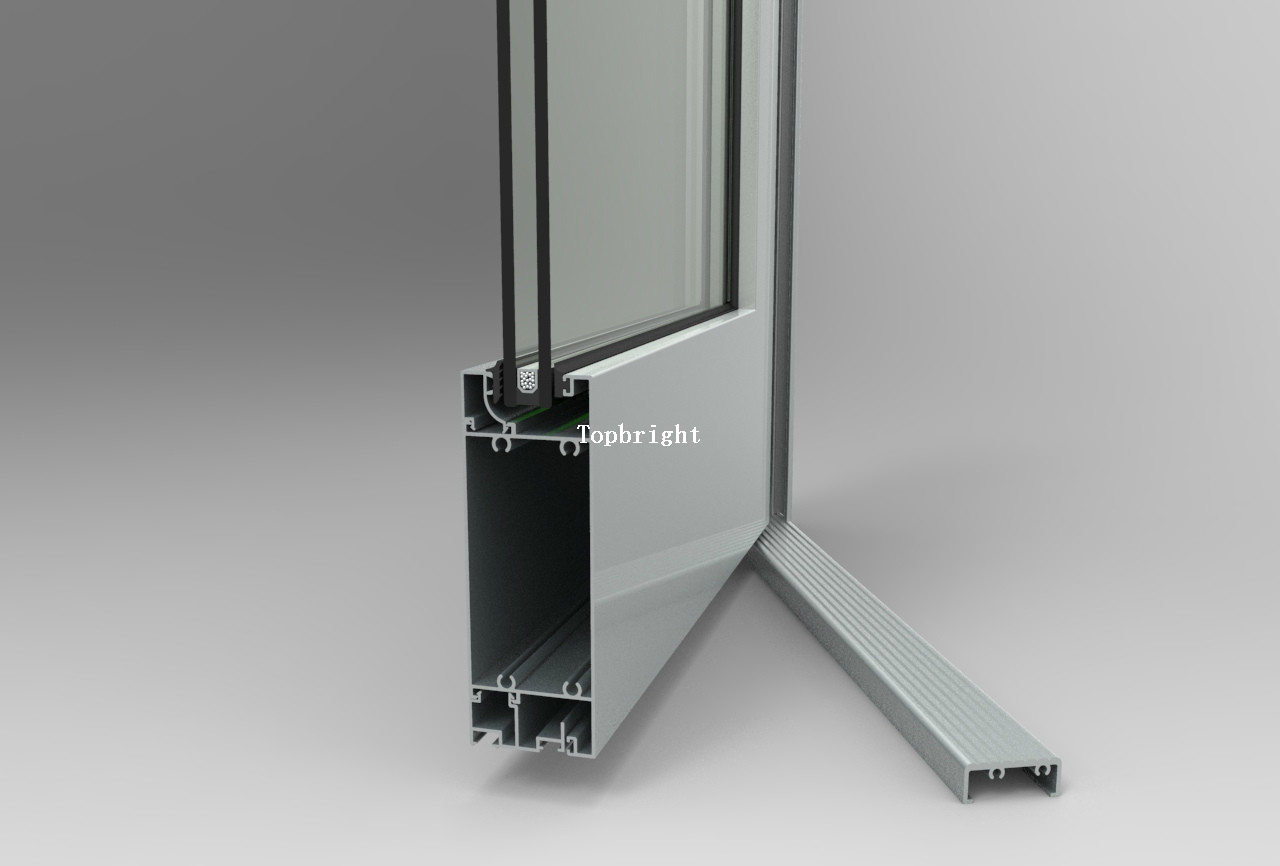 Einflügelige Glas-Pendeltür aus Aluminium mit thermischer Trennung, Serie 50 TP-D-CM003