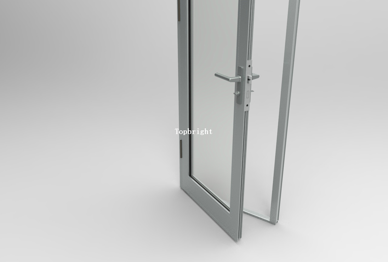 Einflügelige Glas-Pendeltür aus Aluminium mit thermischer Trennung, Serie 50 TP-D-CM003