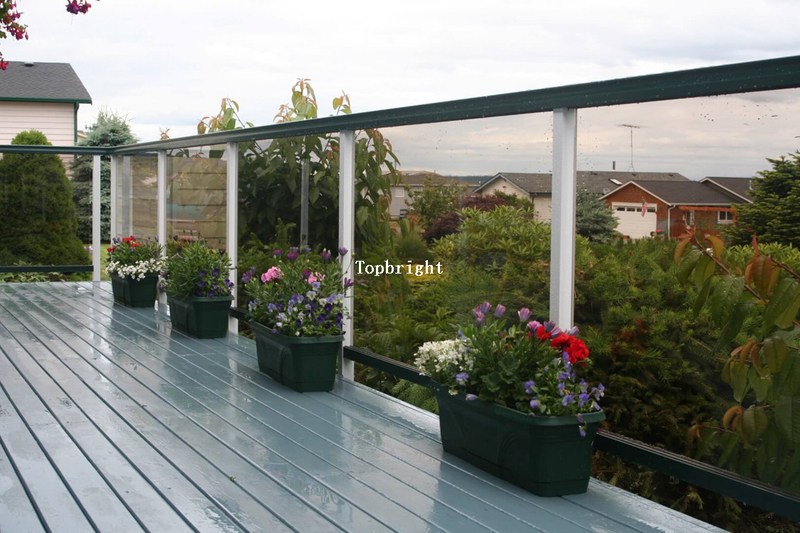 U-Channe Aluminium Glasgeländer Balkon Terrassendielen Handlauf Balustrade TP-Rl-006